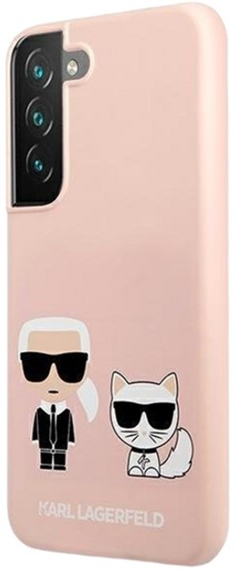 Панель Karl Lagerfeld Silicone Ikonik Karl&Choupette для Samsung Galaxy S22 Plus Light Pink (3666339046965) - зображення 2