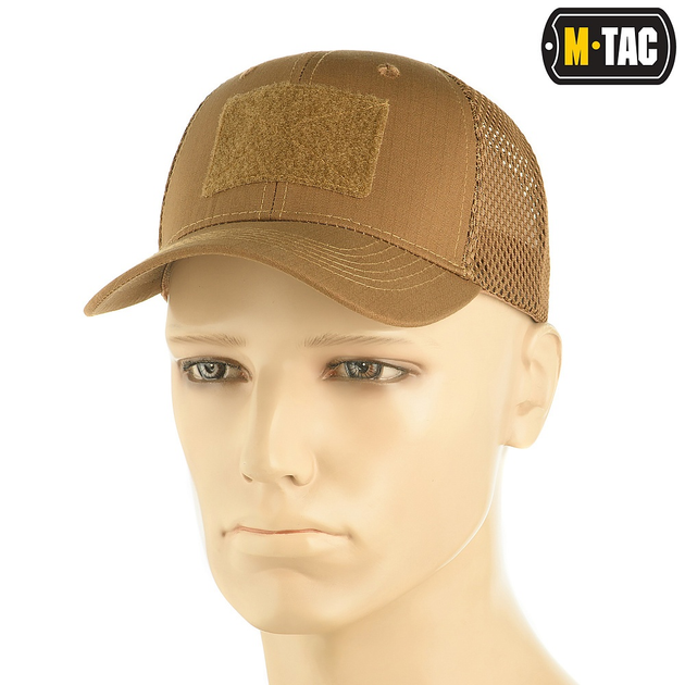 M-Tac бейсболка с липучкой и сеткой Flex рип-стоп Coyote Brown L/XL - изображение 1