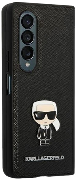 Etui Karl Lagerfeld Saffiano Ikonik Metal do Samsung Galaxy Z Fold 4 Black (3666339084813) - obraz 2