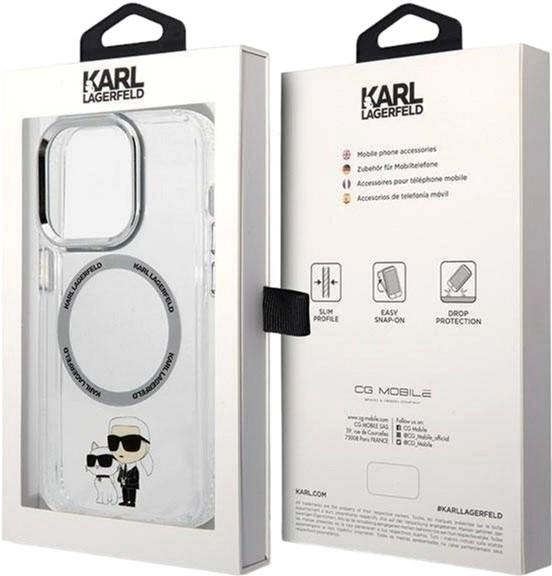 Etui Karl Lagerfeld Iconic Karl&Choupette Magsafe do Apple iPhone 13 Pro Transparent (3666339126346) - obraz 2