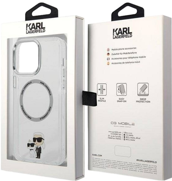 Панель Karl Lagerfeld Iconic Karl&Choupette Magsafe для Apple iPhone 13 Pro Max Transparent (3666339126353) - зображення 3