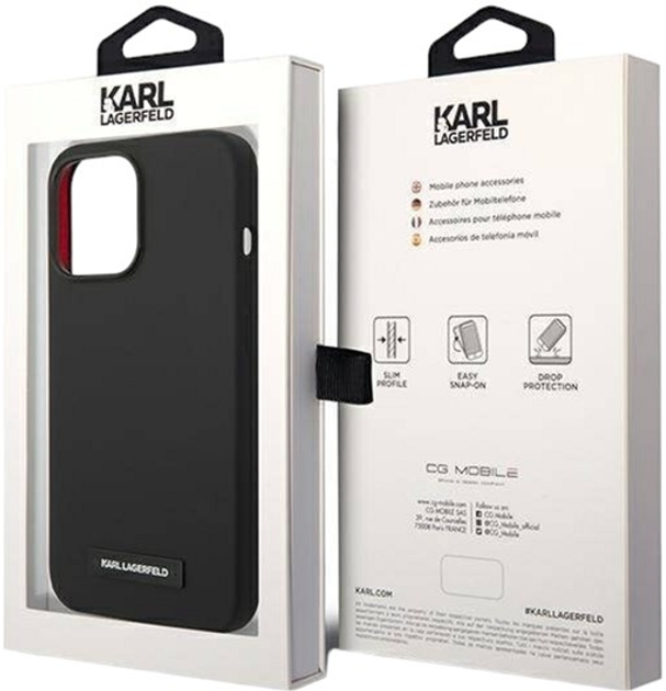 Etui Karl Lagerfeld Silicone Plaque Magsafe do Apple iPhone 14 Pro Black (3666339078171) - obraz 3