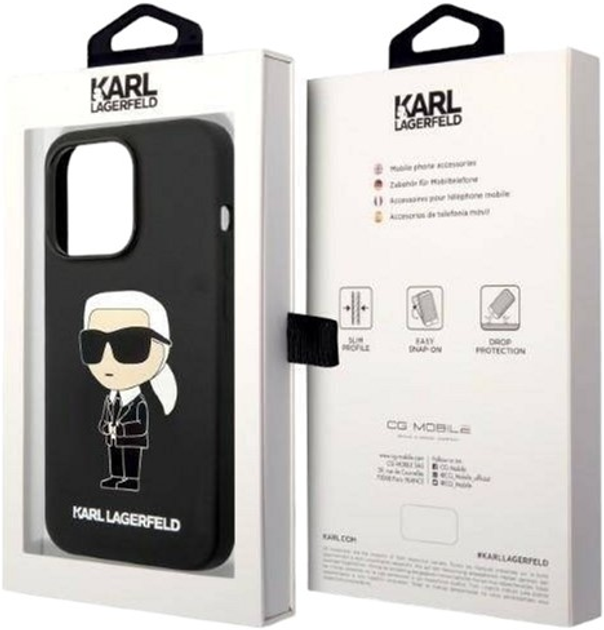 Etui Karl Lagerfeld Silicone Ikonik Magsafe do Apple iPhone 14 Pro Black (3666339087708) - obraz 2