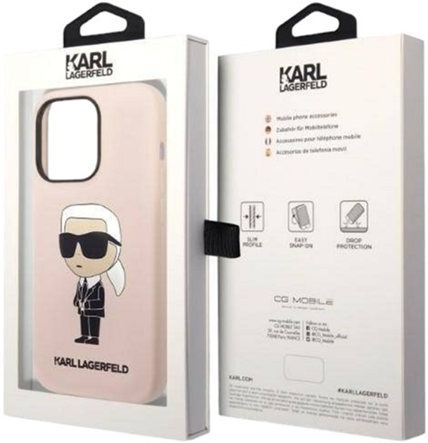 Панель Karl Lagerfeld Silicone Ikonik Magsafe для Apple iPhone 14 Pro Pink (3666339087661) - зображення 3