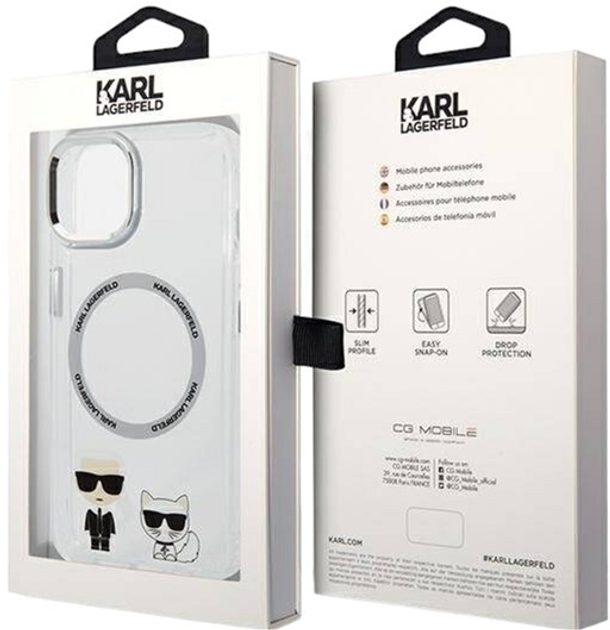 Etui Karl Lagerfeld Karl&Choupette Aluminium Magsafe do Apple iPhone 14 Plus Transparent (3666339077761) - obraz 2