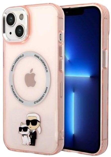 Etui Karl Lagerfeld Iconic Karl&Choupette Magsafe do Apple iPhone 14 Plus Pink 93666339087579) - obraz 1