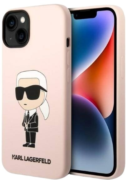 Etui Karl Lagerfeld Silicone Ikonik Magsafe do Apple iPhone 14 Plus Pink (3666339087654) - obraz 1