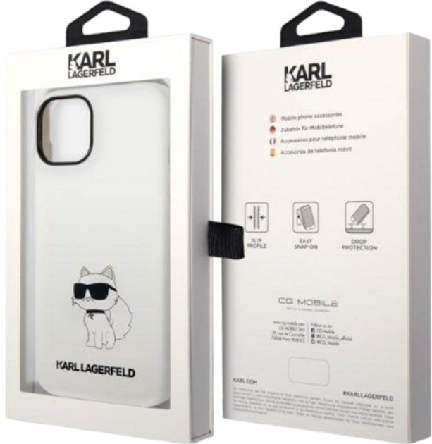 Etui Karl Lagerfeld Silicone Choupette MagSafe do Apple iPhone 14 White (3666339087760) - obraz 1