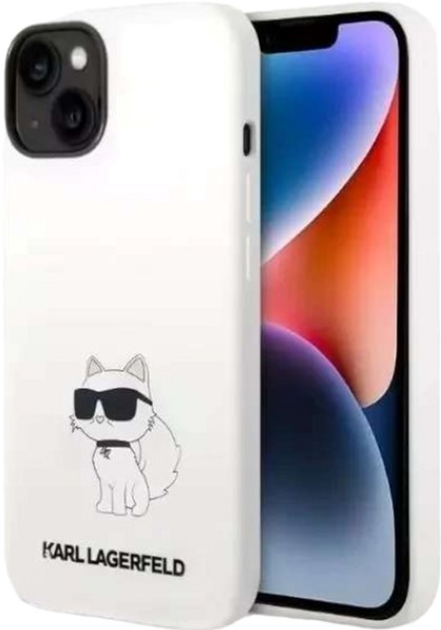 Панель Karl Lagerfeld Silicone Choupette MagSafe для Apple iPhone 14 White (3666339087760) - зображення 2
