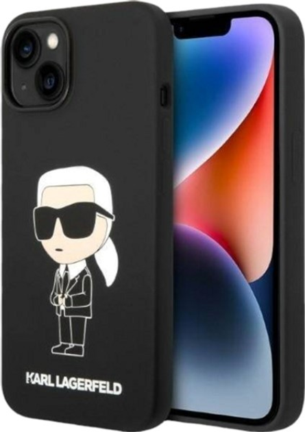 Etui Karl Lagerfeld Silicone Ikonik Magsafe do Apple iPhone 14 Black (3666339087685) - obraz 1