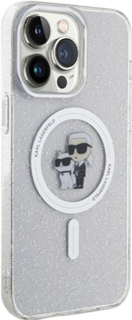 Etui Karl Lagerfeld Karl&Choupette Glitter MagSafe do Apple iPhone 14 Pro Max Transparent (3666339162740) - obraz 2