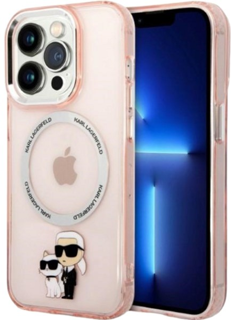 Etui Karl Lagerfeld Iconic Karl&Choupette Magsafe do Apple iPhone 14 Pro Max Pink (3666339087593) - obraz 2