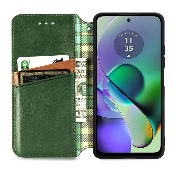 Чохол Deexe Rhombus Wallet для Motorola Moto G54 / G54 Power - Green - зображення 2
