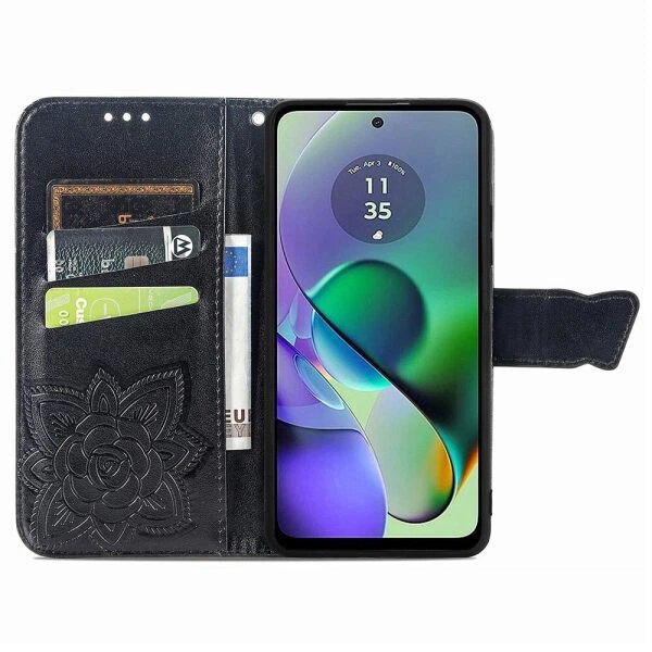 Чехол UniCase Butterfly Pattern для Motorola Moto G54 / G54 Power - Black - Фото 2 Чехол UniCase Butterfly Pattern для Motorola Moto G54 / G54 Power - Black - изображение 2