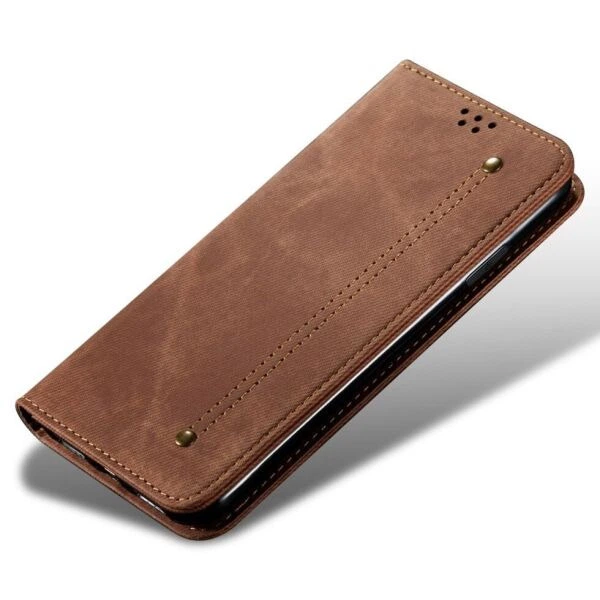 Чехол-книжка UniCase Jeans Wallet для Motorola Edge 40 Neo - Coffee - изображение 4