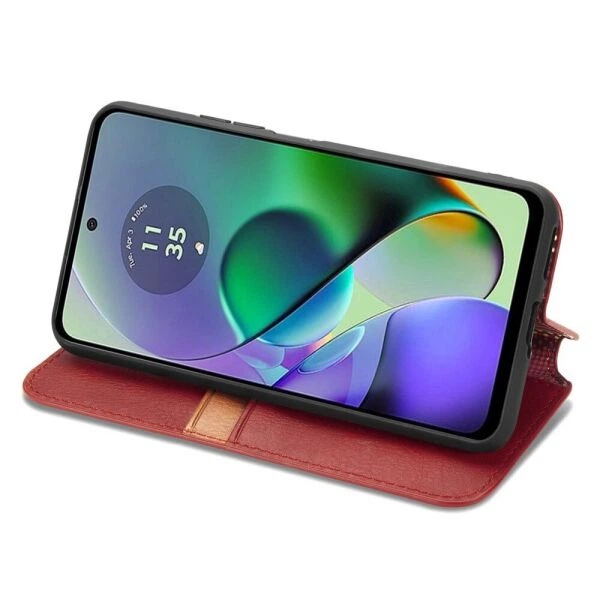 Чехол Deexe Rhombus Wallet для Motorola Moto G54 / G54 Power - Red - изображение 3