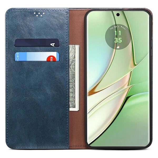 Чохол-книжка з кишеньками UniCase Leather Wallet для Motorola Edge 40 - Blue - зображення 2