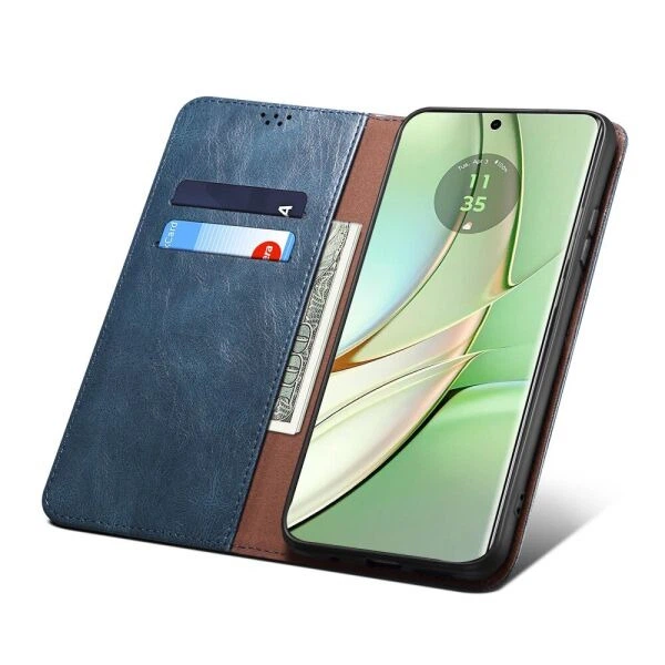 Чохол-книжка з кишеньками UniCase Leather Wallet для Motorola Edge 40 - Blue - зображення 4