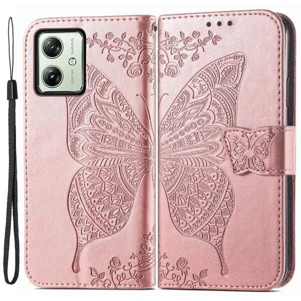 Чехол UniCase Butterfly Pattern для Motorola Moto G54 / G54 Power - Rose Gold - Фото 1 Чехол UniCase Butterfly Pattern для Motorola Moto G54 / G54 Power - Rose Gold - изображение 1