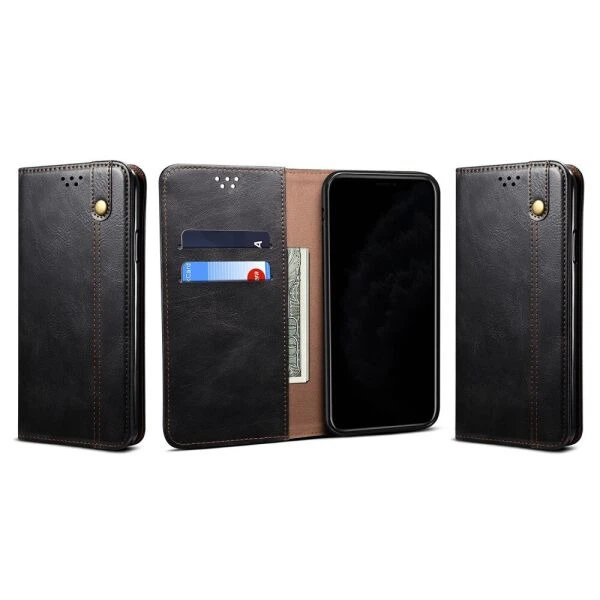 Чехол-книжка с кармашками UniCase Leather Wallet для Samsung Galaxy S21 (G991) - Black - изображение 2