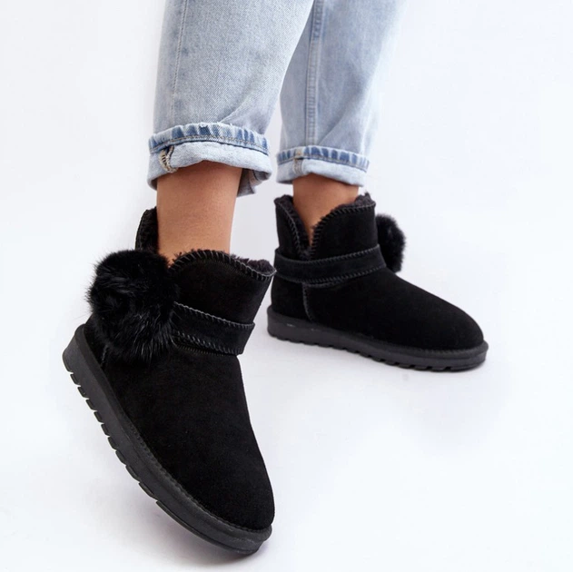 Śniegowce mukluki damskie z futerkiem Eraclio 36 Czarne (5905677011302) - obraz 3