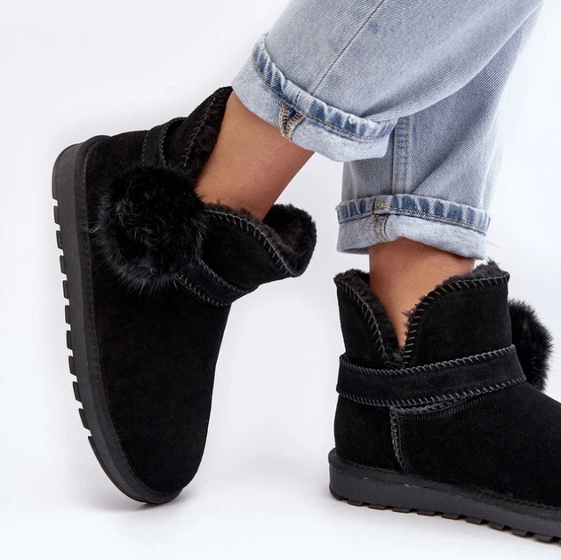 Śniegowce mukluki damskie z futerkiem Eraclio 36 Czarne (5905677011302) - obraz 5