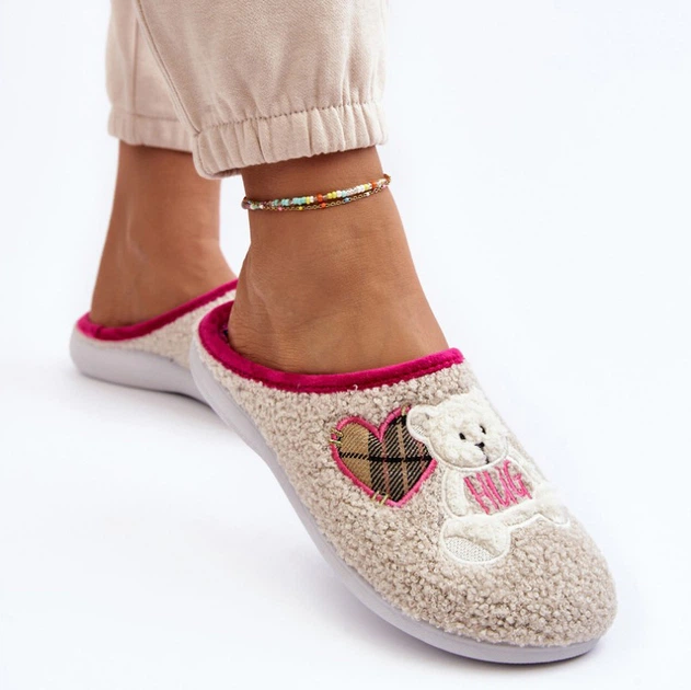 Kapcie domowe damskie ocieplane z zakrytymi palcami Inblu EC000095 41 Beżowe (5905677966442) - obraz 3