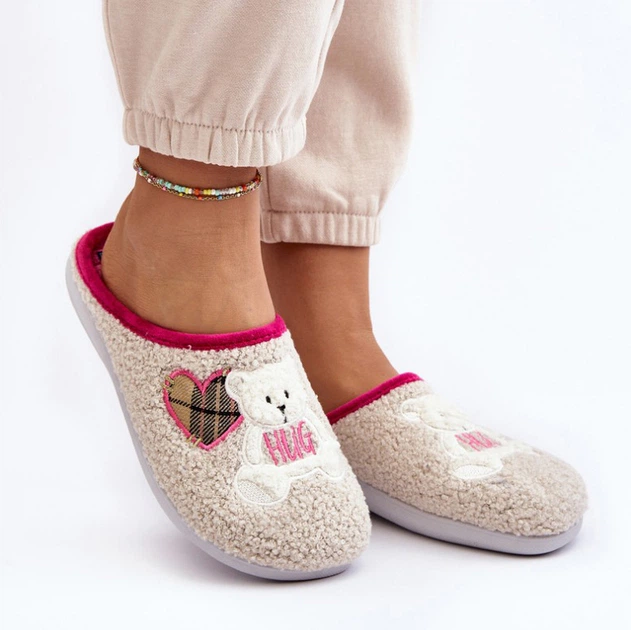 Kapcie domowe damskie ocieplane z zakrytymi palcami Inblu EC000095 37 Beżowe (5905677966404) - obraz 6