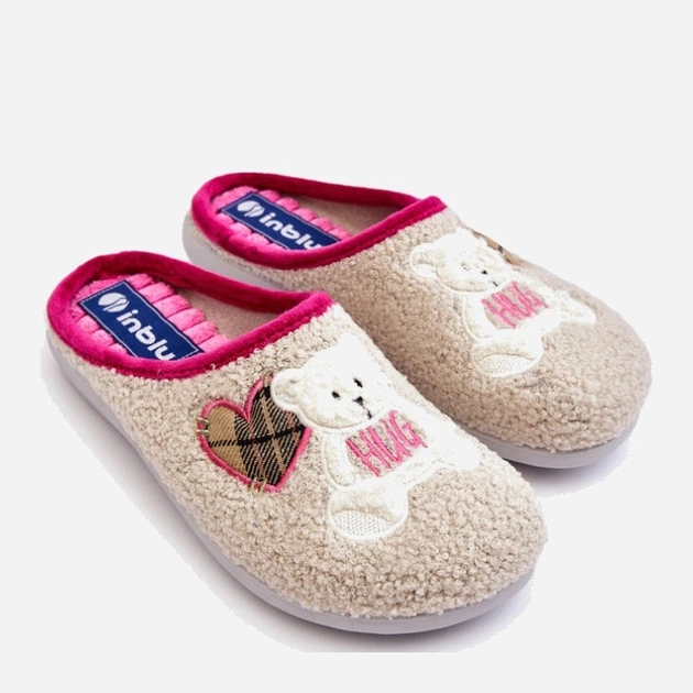 Kapcie domowe damskie ocieplane z zakrytymi palcami Inblu EC000095 41 Beżowe (5905677966442) - obraz 5