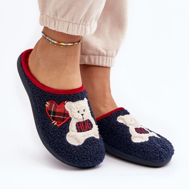 Kapcie domowe damskie ocieplane z zakrytymi palcami Inblu EC000095 36 Granatowe (5905677966152) - obraz 6