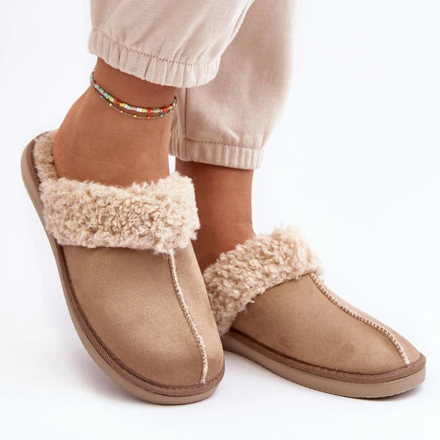 Жіночі домашні капці утеплені із закритим носком Inblu EK000010 38 Бежеві (5905677961836) - зображення 4
