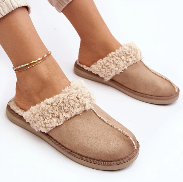 Жіночі домашні капці утеплені із закритим носком Inblu EK000010 38 Бежеві (5905677961836) - зображення 6
