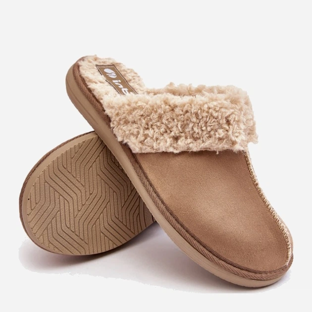 Kapcie domowe damskie ocieplane z zakrytymi palcami Inblu EK000010 36 Beżowe (5905677961812) - obraz 8