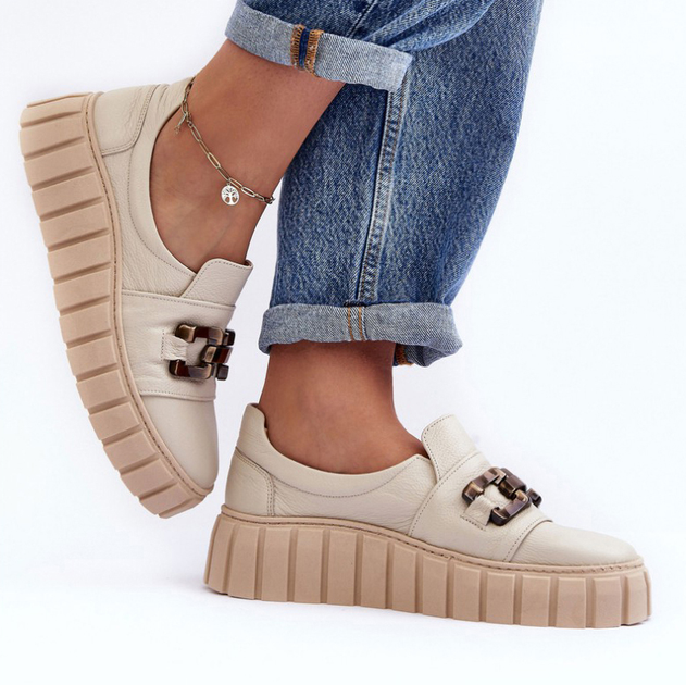 Жіночі сліпони Lewski Shoes 3398 37 Бежевий/Золотистий (5905677947861) - зображення 3