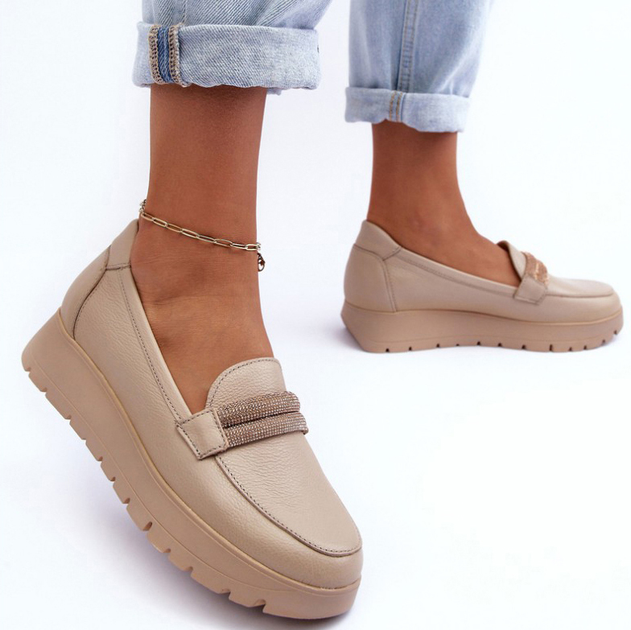 Жіночі сліпони Lemar Lehira 38 Світло-бежеві (5905677929690) - зображення 4