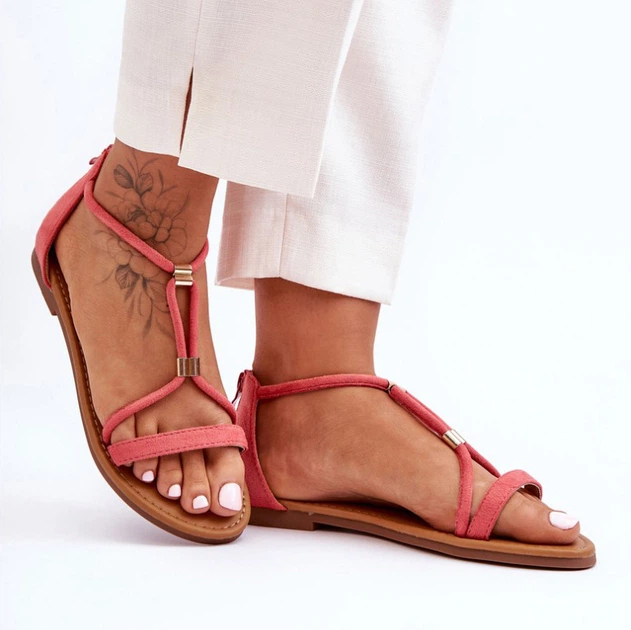 Sandały damskie płaskie Jullie 39 Koralowe (5905677638264) - obraz 3