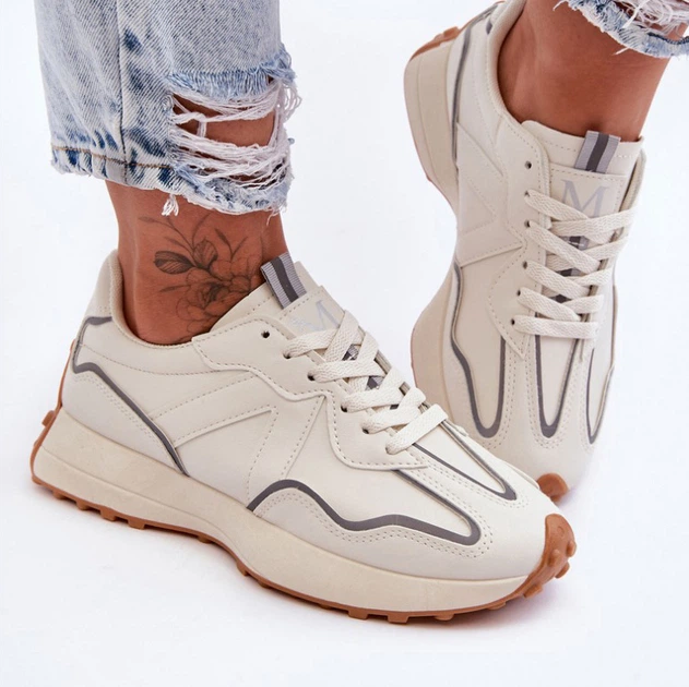 Buty sportowe damskie na platformie do kostki Faro 37 Beżowe (5905677428100) - obraz 5