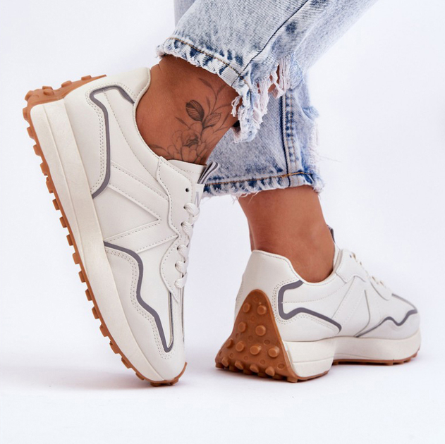 Buty sportowe damskie na platformie do kostki Faro 37 Beżowe (5905677428100) - obraz 7
