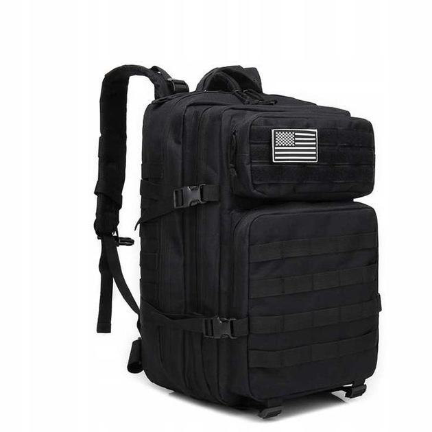 Штурмовой рюкзак сумка на плечи 45 л боевой черный - изображение 1