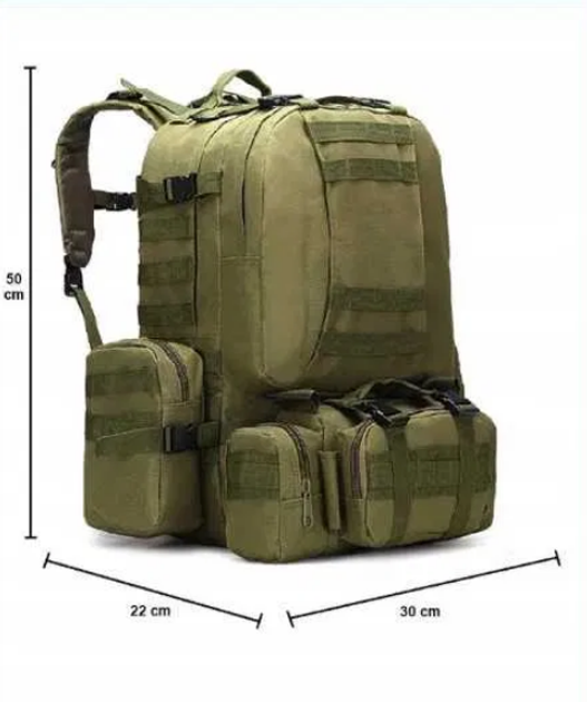 Рюкзак сумка на плечи ранец 50 л оливковый - изображение 2