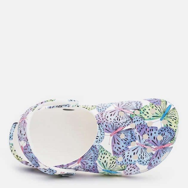 Дитячі крокси-сабо для дівчинки Crocs Classic Butterfly Clog K 208297-94S-126 29-30 Білий/Різнокольоровий (196265236220) - зображення 5