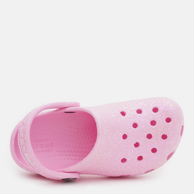 Дитячі крокси для дівчинки Crocs Classic Glitter Clog K 206993-6S0-C13 30-31 Світло-рожеві (196265217137) - зображення 5