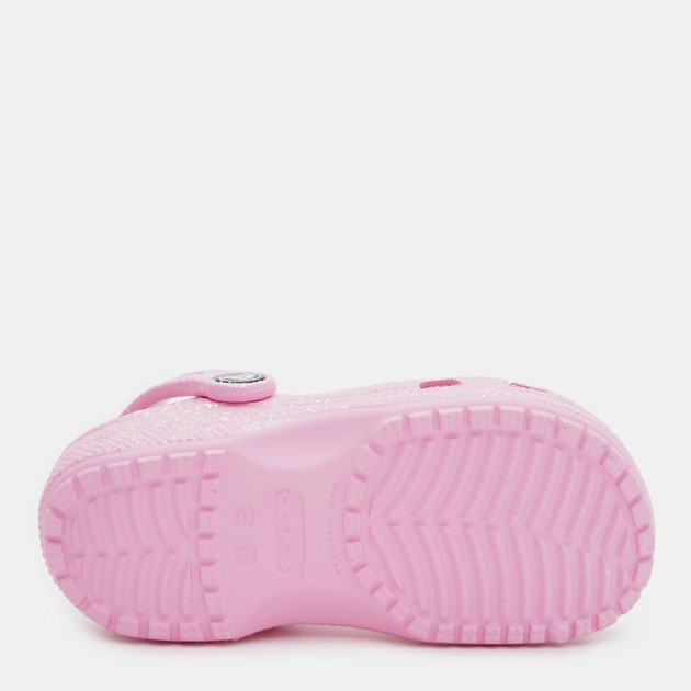 Chodaki dziecięce dla dziewczynki z ozdobami Crocs Classic Glitter Clog K 206993-6S0-J1 32-33 Jasnoróżowe (196265217144) - obraz 6
