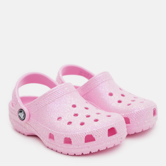 Chodaki dziecięce dla dziewczynki z ozdobami Crocs Classic Glitter Clog K 206993-6S0-J2 33-34 Różowe (196265217151) - obraz 2