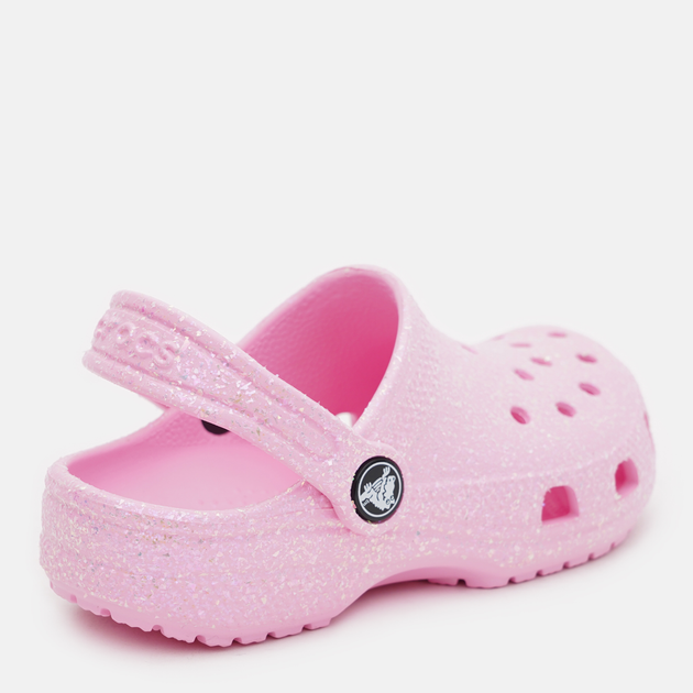 Дитячі крокси для дівчинки Crocs Classic Glitter Clog K 206993-6S0-J3 34-35 Світло-рожеві (196265217168) - зображення 4