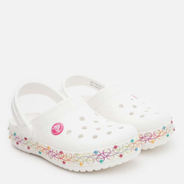 Chodaki dziecięce dla dziewczynki z ozdobami Crocs Crocband Stretch Necklace Kids Clog T 208269-94S-J4 36-37 Biały/Wielokolorowy (196265242566) - obraz 2