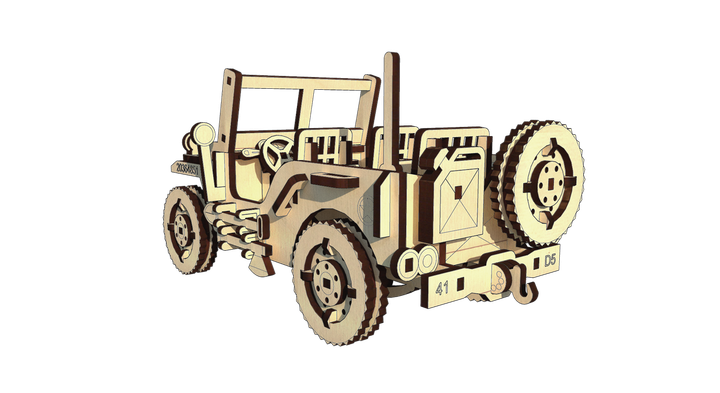 3D Пазл Из Дерева Механический Pazly Wilys Legend Jeep 125 деталей - Фото 4 3D Пазл Из Дерева Механический Pazly Wilys Legend Jeep 125 деталей - изображение 4