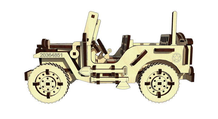 3D Пазл Из Дерева Механический Pazly Wilys Legend Jeep 125 деталей - Фото 3 3D Пазл Из Дерева Механический Pazly Wilys Legend Jeep 125 деталей - изображение 3
