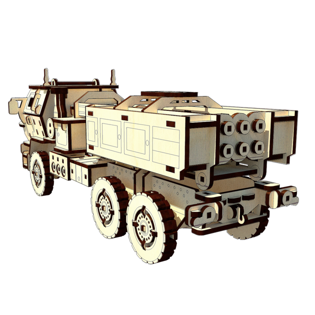 Механічний дерев'яний 3D пазл SUNROZ HIMARS. УКРАЇНСЬКА ХИМЕРА 272 ел. - Фото 5 Механічний дерев'яний 3D пазл SUNROZ HIMARS. УКРАЇНСЬКА ХИМЕРА 272 ел. - зображення 5