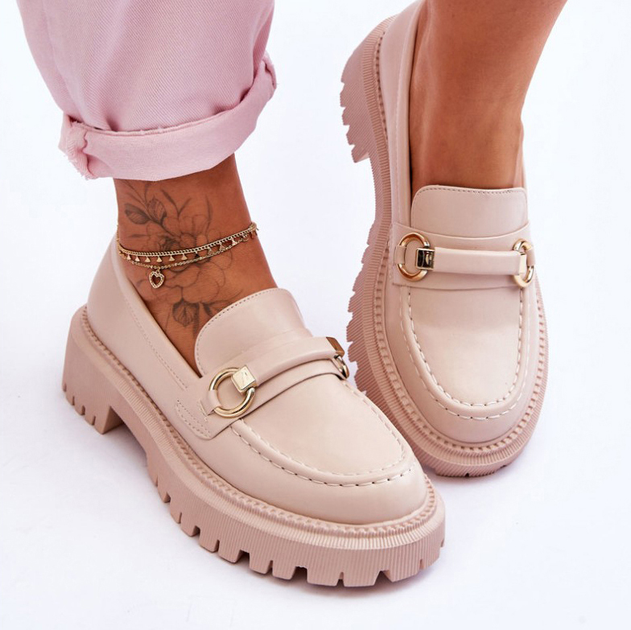 Damskie loafersy Calypso 39 Beżowe (5905677118216) - obraz 4